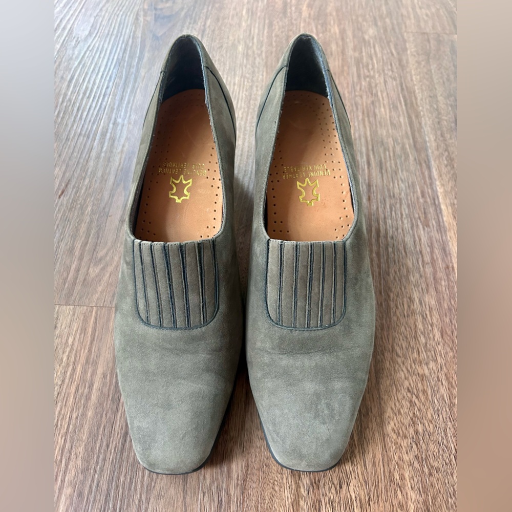 NATURALIZER Natural Flex Leather Suede Square Toe Block Heels Academia Sz 8.5 N - Picture 4 of 8